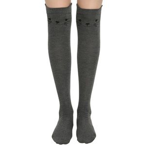 Blackheart gray kitty socks